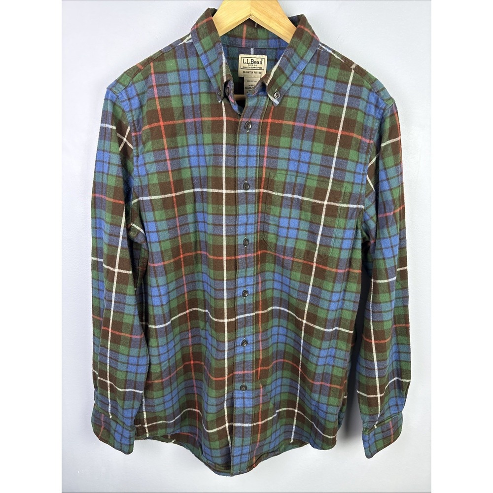 Men's LL Bean Plaid Flannel "Traditional Fit" button shirt Sz M Gorpcore